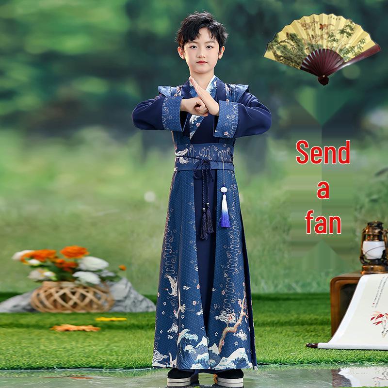 Boys' Traditional Hanfu Costume: 2026 Young Master Chinese Tang Suit for National Studies Performance