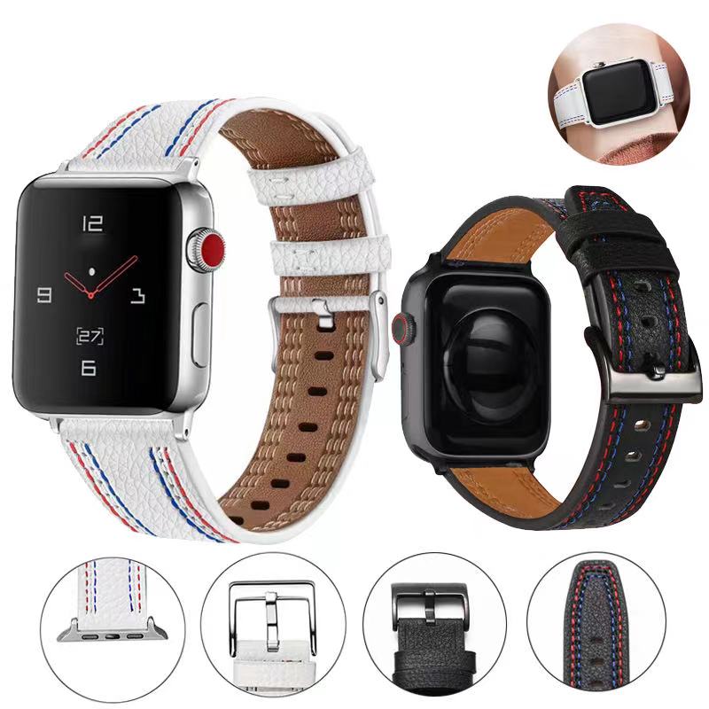 

Кожаный ремешок для Apple Watch Ultra 49 мм 8 7 45 мм 41 мм Высококачественный удобный браслет для iwatch 6 5 4 3 SE 44 мм 42 мм 40 мм 38 мм