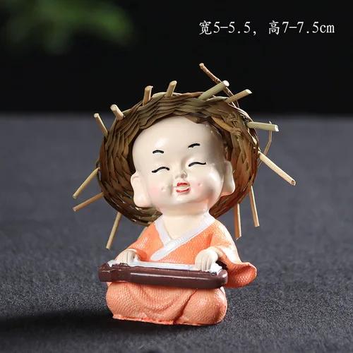 Creative and cute ceramic purple sand tea pet decorations, flower pots, tea ceremony, car mounted Zen decorations Artificial