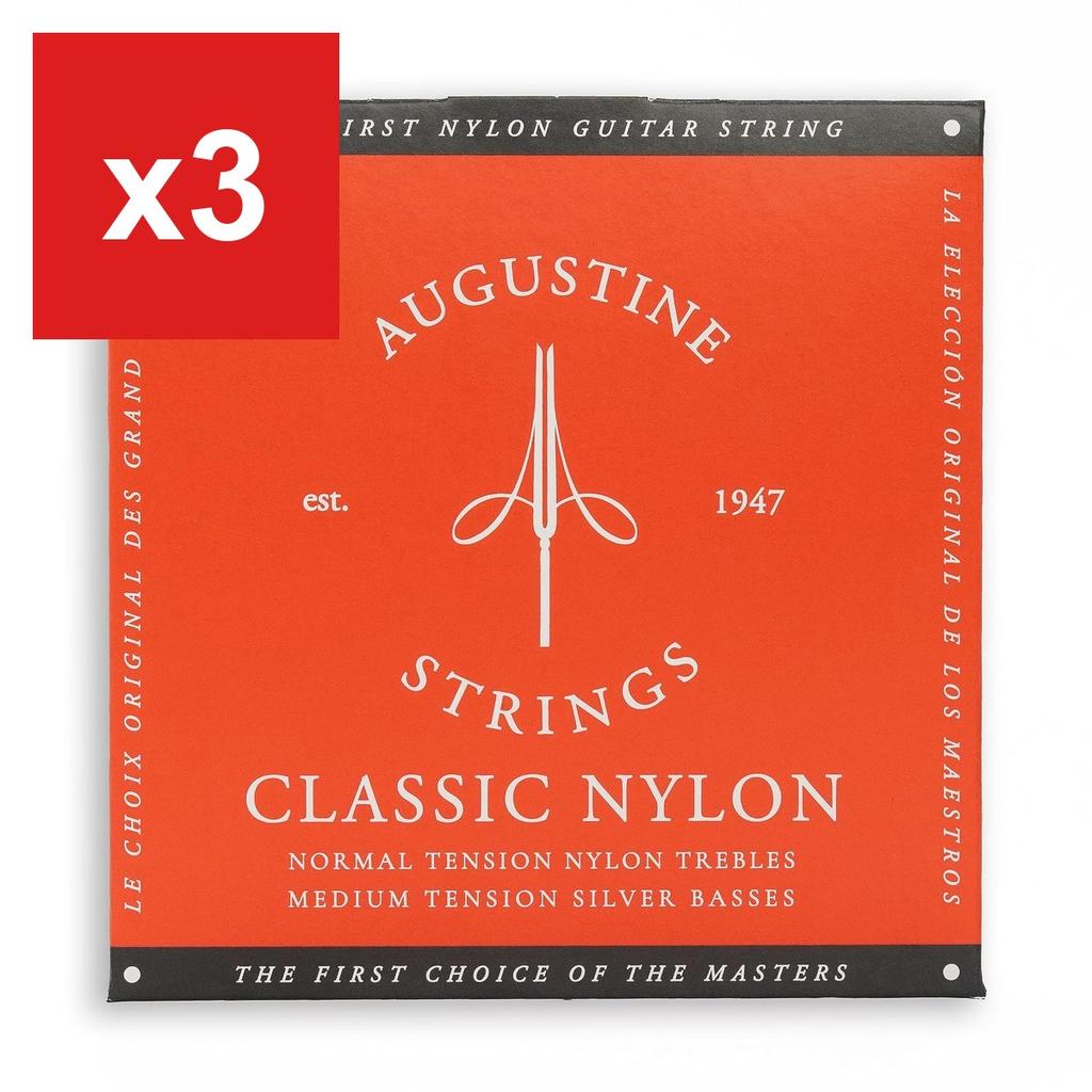 Augustine Red Set Classical Guitar Strings, Medium Tension