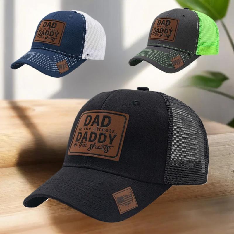 [JN] Summer Mesh Baseball Cap Women Men DAD Letter Patch Snapback Hat Casual Breathable Unisex Street Hip Hop Trucker Caps