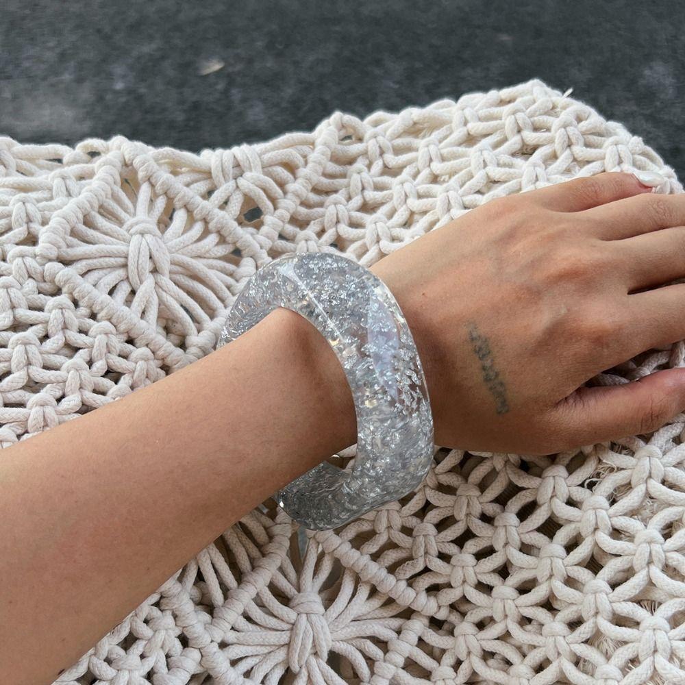 Europe American Style Irregular Wide Bracelet Minority Design Green Hand Ring  Girls
