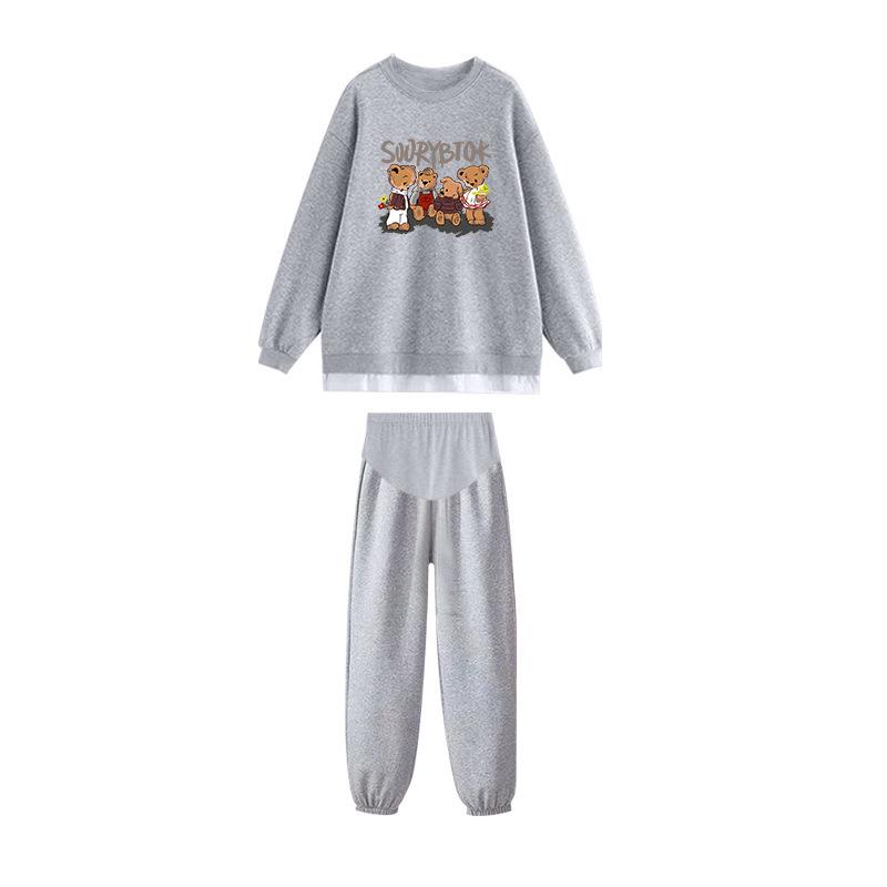 2025 Spring-Autumn Fashion: Small Size Maternity Sweatshirt & Age-Reducing Top Two-Piece Set