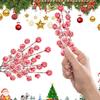 10Pcs Ornament DIY Red Berry Branche Snow Frosted Reusable Christmas Tree Pendant Realistic Bendable Fake Plant Home Decoration
