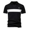 Men's V-Neck Striped Polo Shirt Breathable Slim Fit Polo Shirts for Men Lightweight Casual Athletic Polo