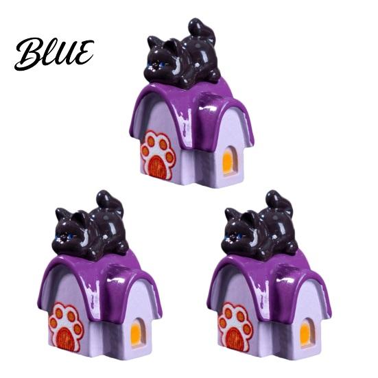Durable Halloween Figurine 3Pcs Mini Resin Figurines Miniature Pumpkin Ghost Grim Reaper Castle