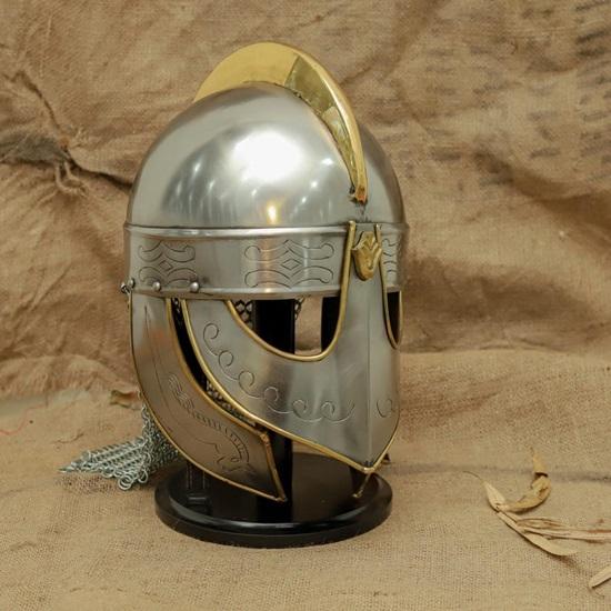 

Roman Gallic Helmet Replica: Steel Brass Medieval Armor