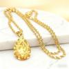 Hollow Water Drop Necklace: Authentic Vietnam Sand Gold, Sparkling Clavicle Chain Gift for Women & Elders.