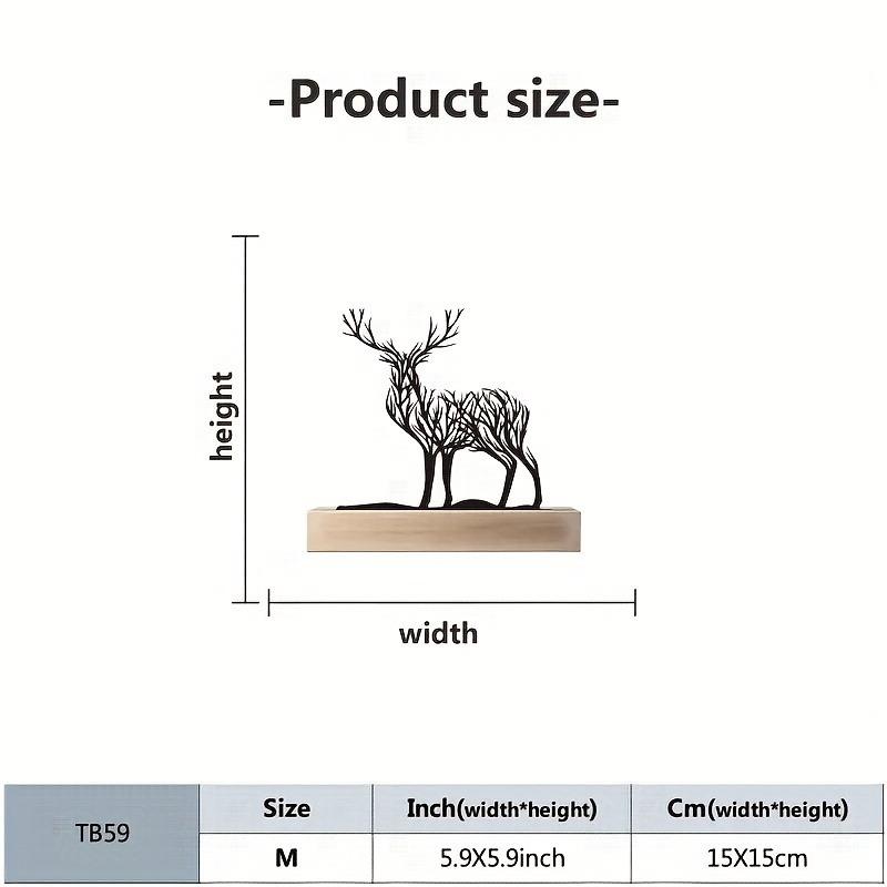 Christmas Tree Branch Elk Ornament, Black Deer Handicraft Desktop Decoration Ornament, Merry Christmas and Happy New Year