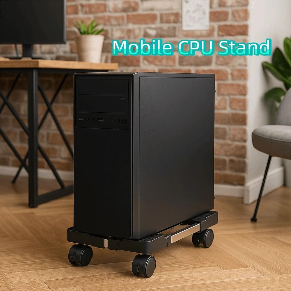 Adjustable Mobile CPU Stand Stable Computer Mainframe Rack Desktop Stand Computer Tower Stand  Home