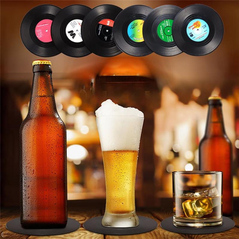 1 шт. Подставка под чашку из виниловой пластинки в стиле ретро — фото 5