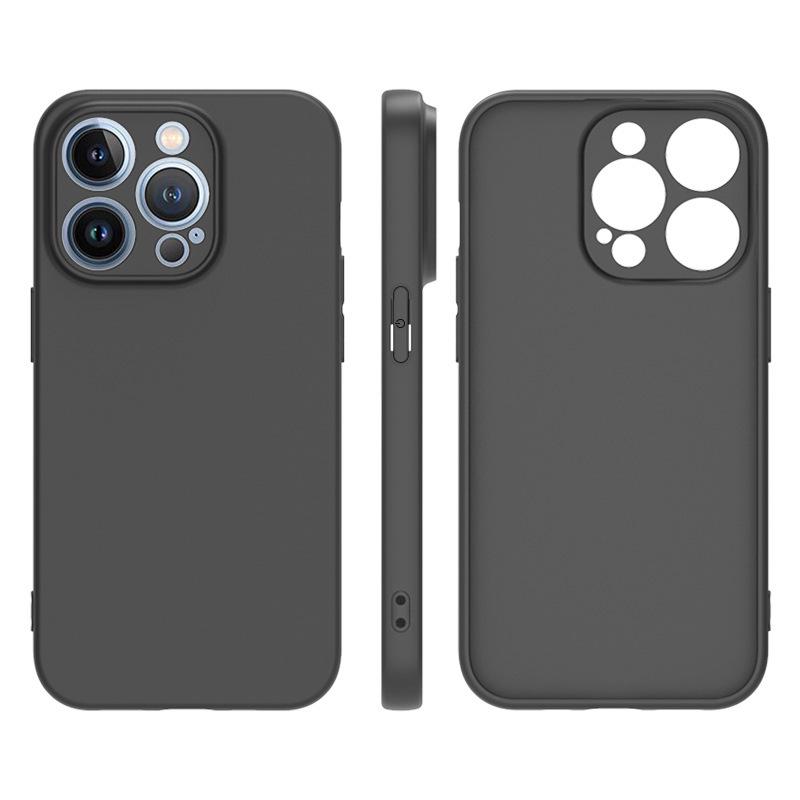 Black Silicone Frosted Case for iPhone 16 PM, Durable and Thickened Protection