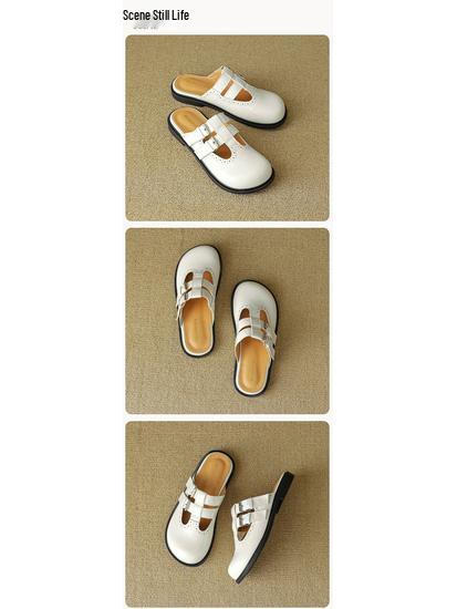 939-39 Вейвей Туфли-мюли с открытым носком: Женские летние французские тапочки