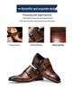 Men's Genuine Leather Slip-On Monk Shoes - Square Toe Business Casual
