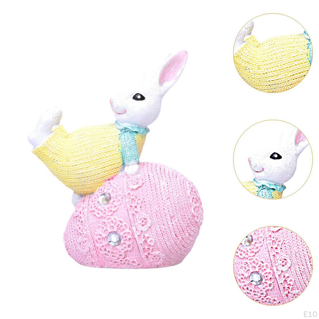Bunny Figurine for Easter Celebration, Resin Tabletop Decoration Home And Office