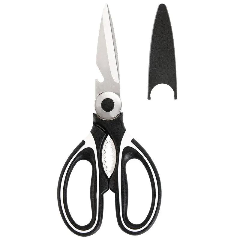 Smart Kitchen Shears with Cover Scissors Kitchen Gadgets Utility Heavy Duty Stainless Steel Kitchen Scissors