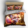 3Pcs Fantasy Woodland Cute Little Fox Duvet Cover Set With 3D Printing Design Soft Polyester Bedding Set All-Season Comfort