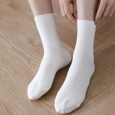 Autumn and Winter Women Pure Color Socks Casual Cotton Breathable Fashion Sports Sock