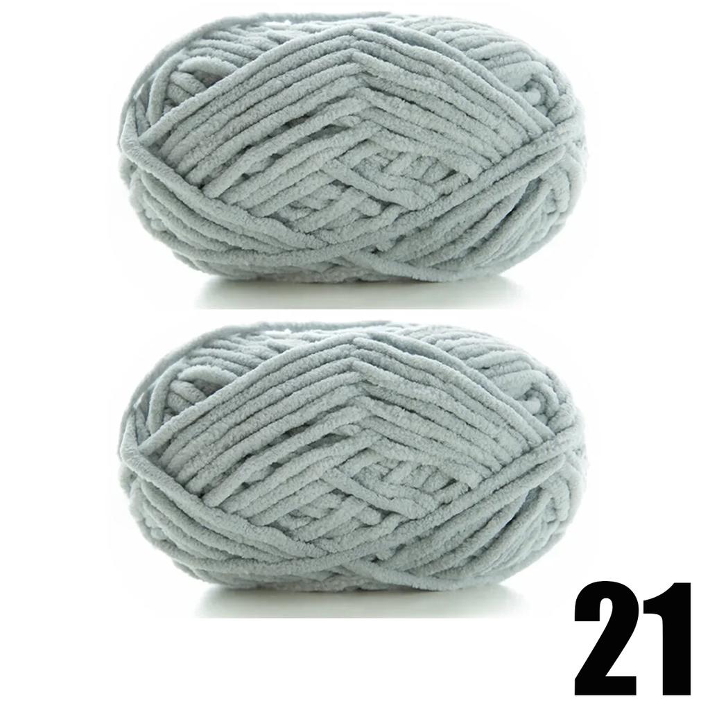 2pcsX50g Thick Velvet Yarn Handmade DIY Knitting Yarn Wool Line Scarf Hat Soft Chenille Yarn Knit Wol