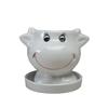 Creative Animal Cow Succulent Flower Pot Desktop Cartoon White Ceramic Flower Pot With Tray