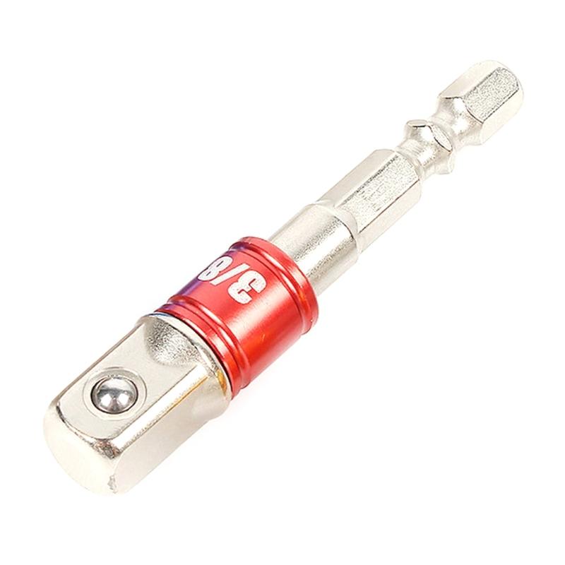 

1/4in 3/8in 1/2in Socket Adapter Impact Driver Bits Hex Shank Drill Bit Drill Extension Bit Socket to Drill Adapter красный