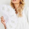 Feathered Folding Fan Feathered Hand Fan Dance Fan Bridesmaid Fan Foldable Hand Fan for Women Wedding Party Photography