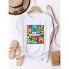 Trendy Pattern Printed Large Women's Round Neck T-shirt Summer Casual Short Sleeve Top Street Fashion Versatile