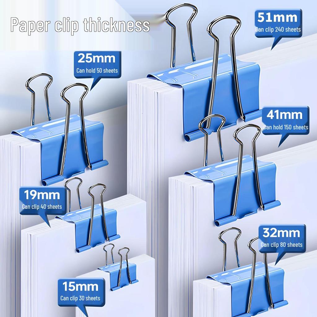 Colored Swallowtail Clips: Large & Small Mixed Pack for Files, Test Papers, Books, and Receipts