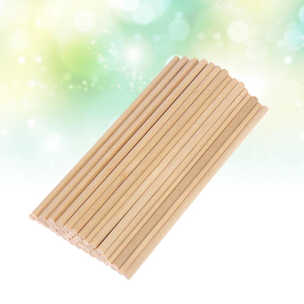 200Pcs Wooden Dowel Rods Smooth Surface Craft Sticks for DIY Woodworking Hobby Projects Round Wood Accessories 15x0.5cm