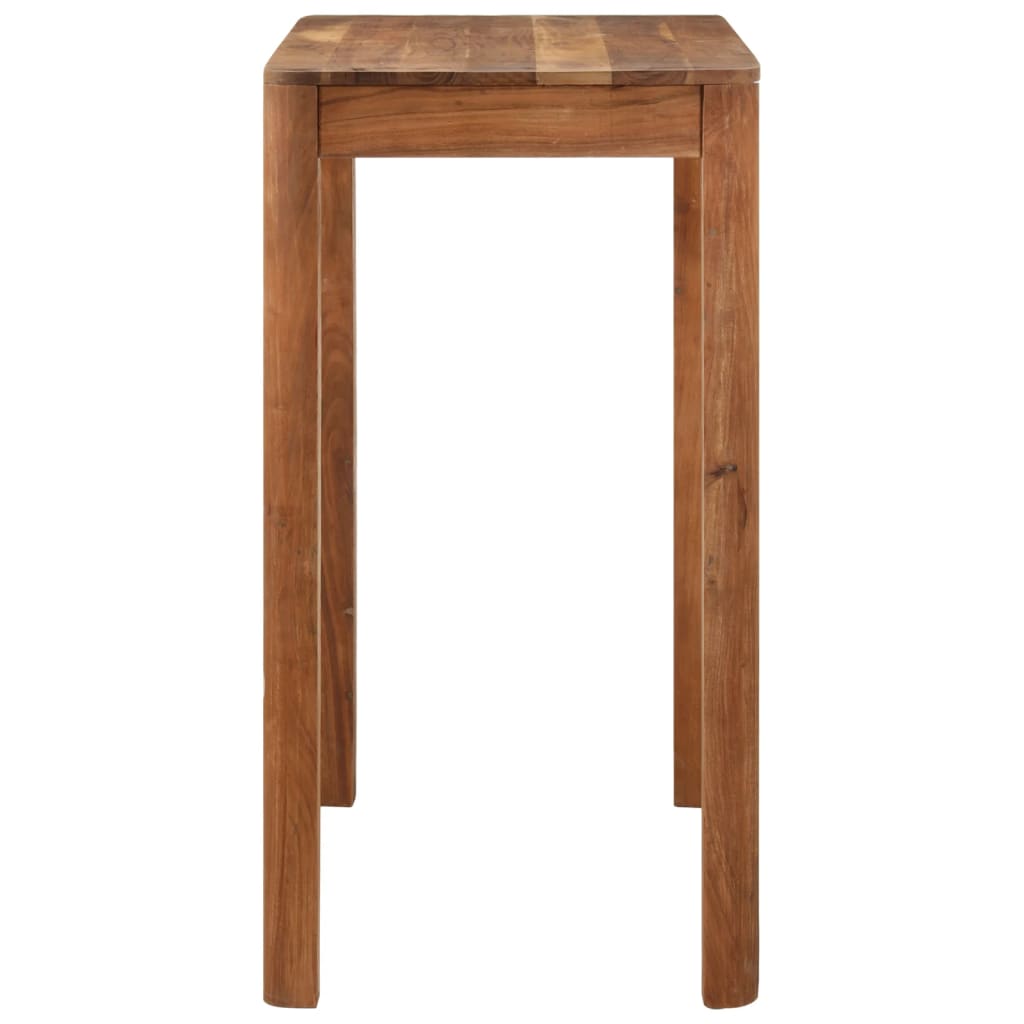 Solid Acacia Wood Bar Table with Honey Colored Finish 110 x 55 x 106 cm
