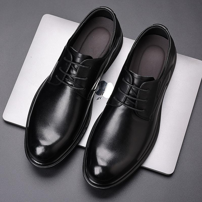 2025 autumn new dress men's casual leather shoes men's leather trend youth small leather shoes British style gentleman shoes