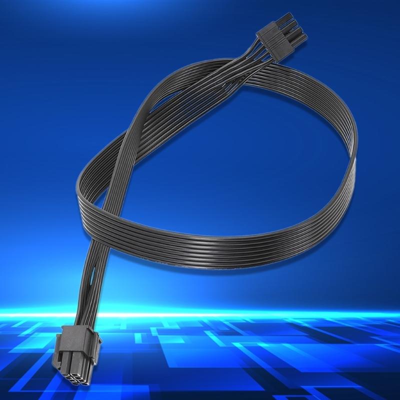Main Board CPU 8pin Male To Cpu (4+4Pin) Male Power Cable for Modulars Power Cord Black Flat Wire