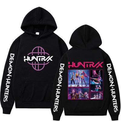 KPop Demon Hunters Huntrix Funny Anime Print Hoodie Men Women Aesthetic Trendy Casual Pullover Long Sleeves Sweatshirt Fan Gifts