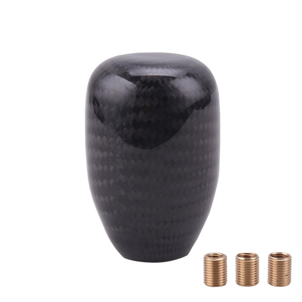 Car Modification Accessories Carbon Fiber Gear Shift Knob Oval Gear Shift Knob Carbon Texture Shifter Gear Handle Universal