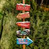 Party Christmas Themed Wooden Stake Design Paper Signage For Event Seasonal