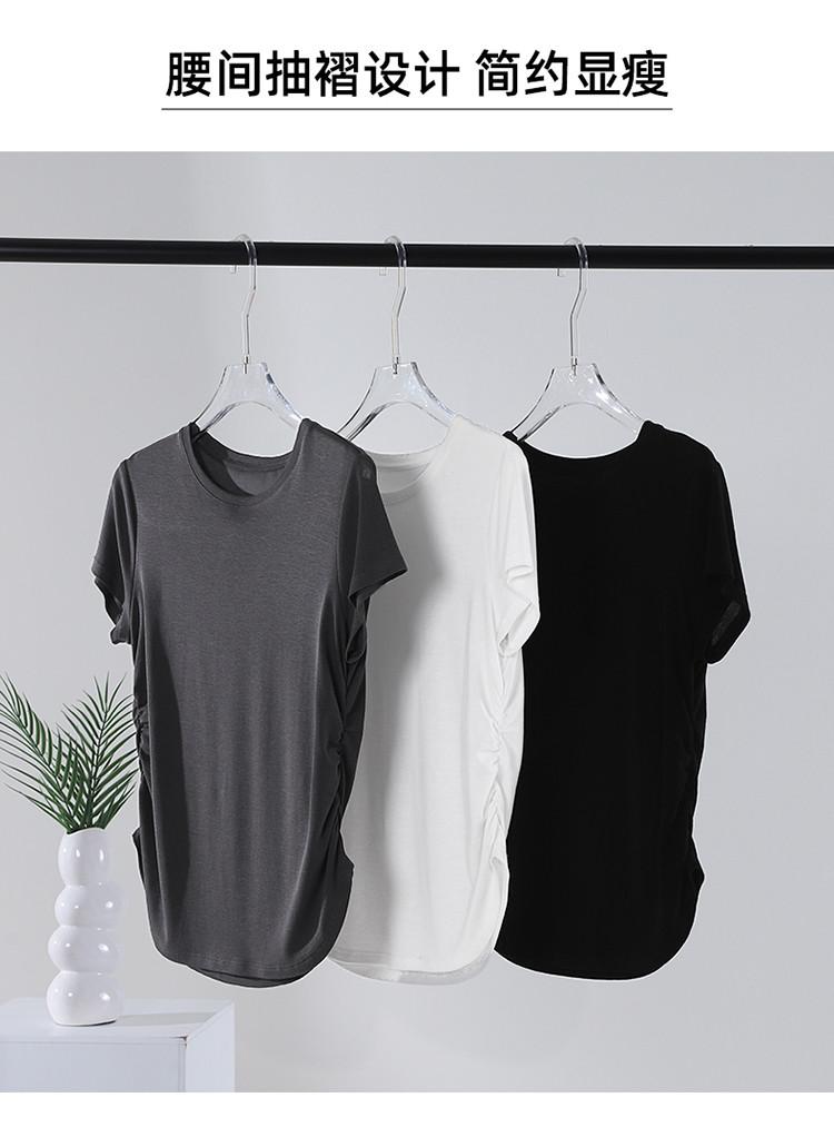 Slimming and slimming round neck short sleeved t-shirt for women in summer 2026, fashionable and versatile casual solid color top