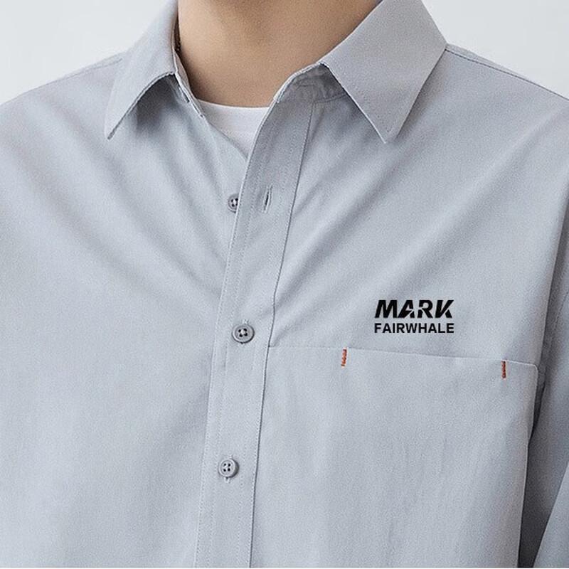 Mark Fairwhale Men's Long-Sleeve Lapel Casual Shirt