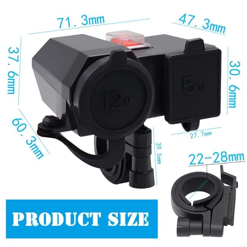 2025 New Motorcycle Fast Temperature Display Dual Usb Voltmeter