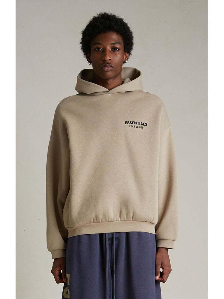 Trendy "ESSENTIALS" Printed Hooded Sweatshirt 25SS 24FW