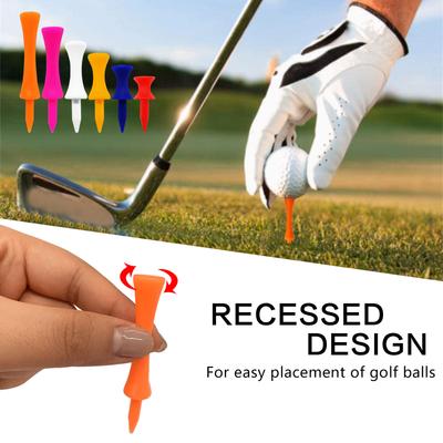 70 Piezas Tees de Golf Irrompibles con Escalón Control Profesional de Altura Reemplazo de Tee Castillo Tee de Golf de Plástico Fácil de Usar
