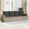 VidaXL Garden Lounge Set with Cushions 4 Pcs, Sofas with Adjustable Feet, Outdoor Furniture Set Patio Terrace, 3253419