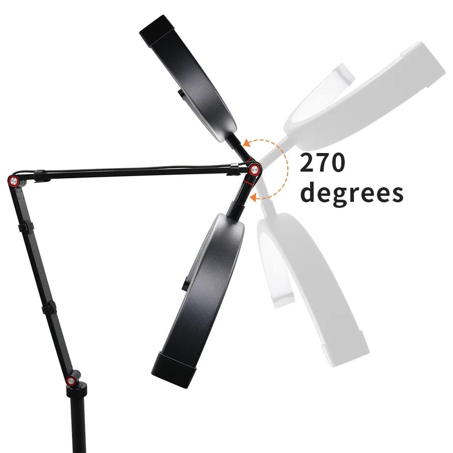 2025 New U-shaped Floor Lamp 20W LED Half Moon Laser Lamp Temperature 3000K-6000K LED Beauty Lamp Facial Care Tattoo Shooting