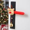 1PC Christmas Room Cloth Bell Door Handle Gloves Gift Cartoon Decoration Santa Claus Protective Cover Festival