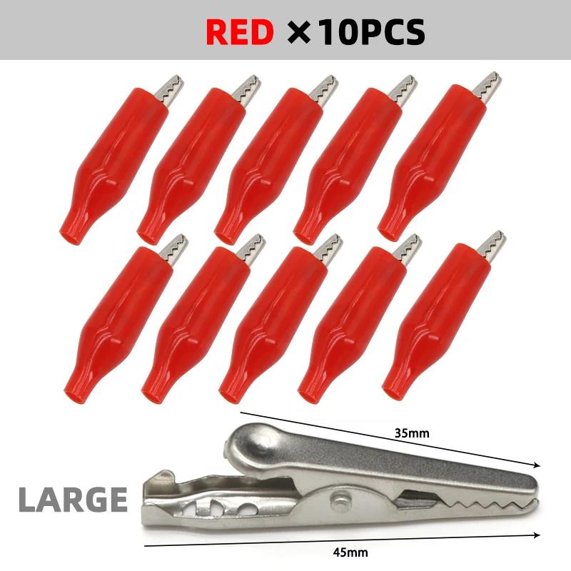 Alligator Clips G98 28/35/45mm Crocodile Electrical Clamps, Test Probe Meter Black Red Plastic Boot for Car Auto Battery