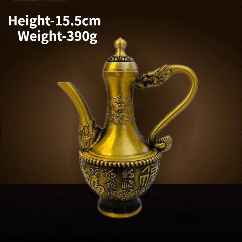 Chinese Style Grave Brass Longfeng Chengxiang Bronze Pot Home Tea Ceremony Tea Pot