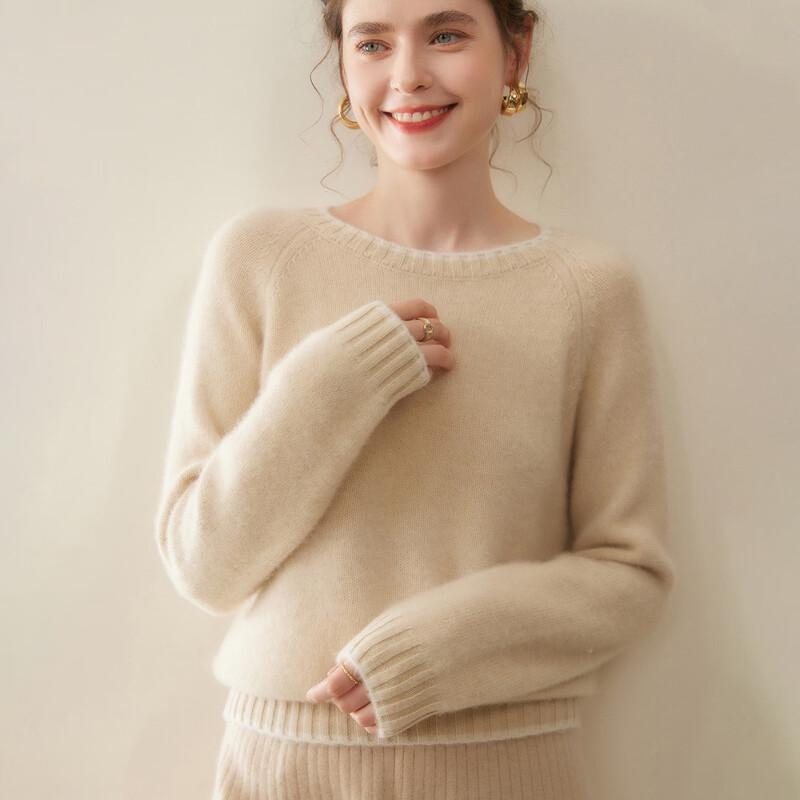 Fanzhen Damen Verdickter Lockerer Kaschmir Strickpullover