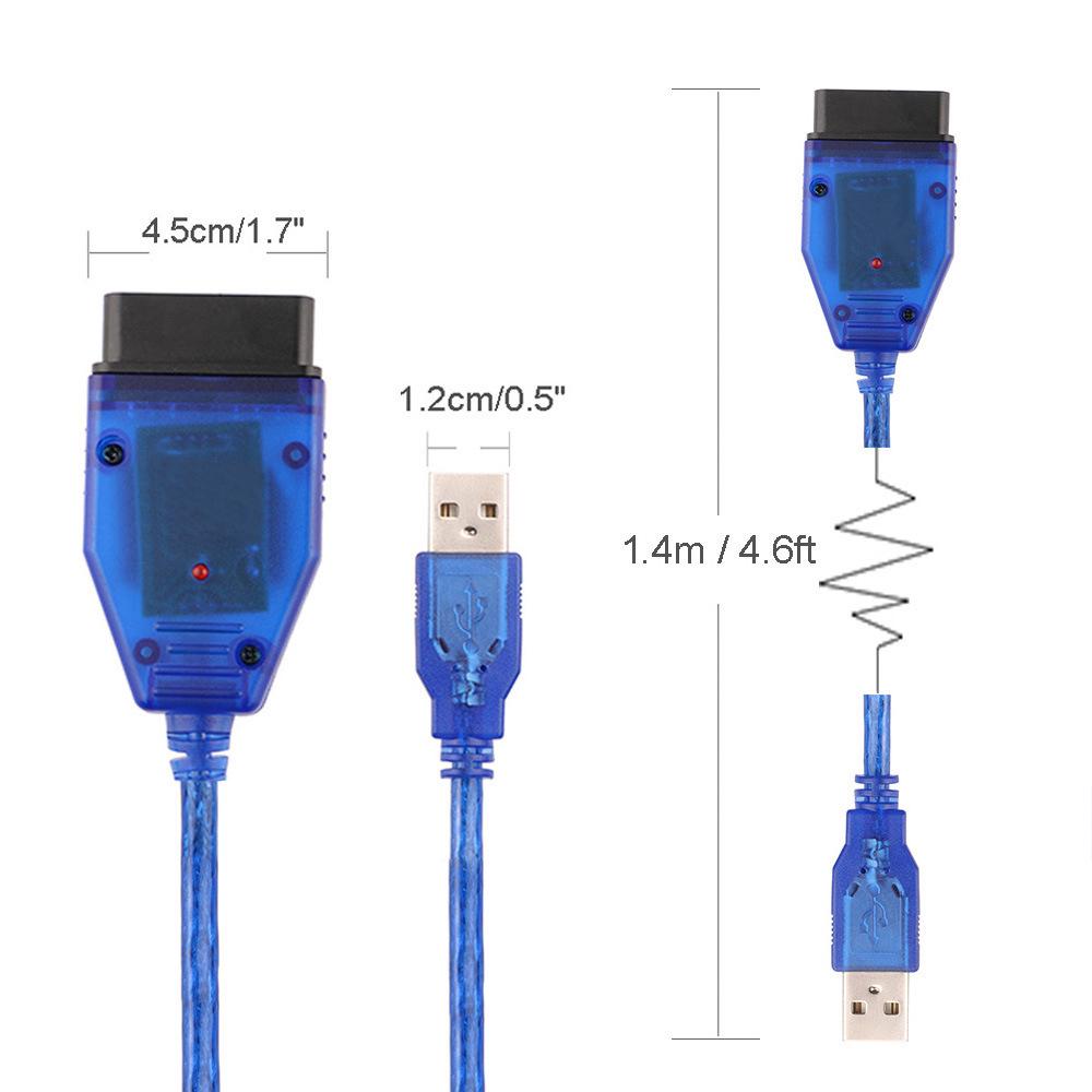USB OBD 2 Cable Support for VCDS Software 1.4m Length USB ODBII Car Diagnosis Cable