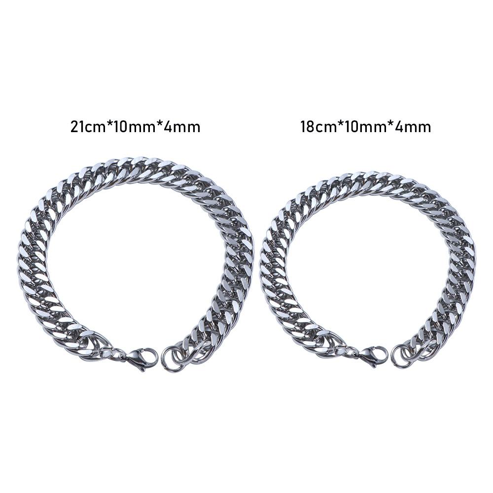 Steel Silver Color Hand Chain Accessories Heavy Chain Bracelets Punk Jewelry Men's Bracelets