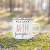 Merci Aesh French Printed Mug Creative Coffee Cups Drinks Enamel Cup Outdoor Camping Handle Drinkware Thanks Gifts for Teacher