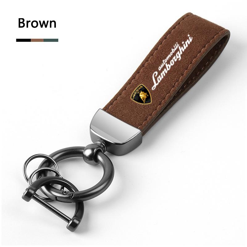 Vintage Key Chain Accessories Leather Suede Car Keychain Ring For Lamborghini LP570 LP610 Urus LP700 LP770 Gallardo Aventador
